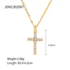 Cross Jesus -halsbandet rostfritt stål inlagd med vit zirkon bleknar inte smycken