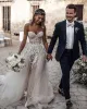 Plus size estilo 3d apliques florais a linha país vestidos de casamento boêmio vestidos de noiva para noivas robe de bc2024
