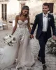 Krajowe aplikacje w stylu plus size w stylu 3D A-line wiejskie suknie ślubne bohemijskie suknie ślubne dla Brides Robe de BC2024