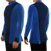 Stage Wear Male Latin Dance Tops Elastic Long Sleeve Performance High Collar Adult Ballroom Tango Competition Costume VDB621