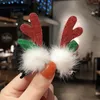 Accessori per capelli Stili Bambini Peluche Tornante Palla Moda invernale Bambini Clip superiore Corna di alce a becco d'anatra