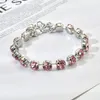 Link Bracelets Original Sparkling Colorful Silver Plated CZ Tennis Bracelet Bangle For Women Wedding Fashion Jewelry Wholesale Party Gift