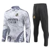 2023 2024 Nuevo Real Madrids Medio tirón Chándales de manga larga Traje de entrenamiento bordado Alta calidad 23 24 Entrenamiento de fútbol Ropa para hombres Kit de camisa para correr al aire libre