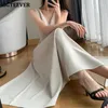 Sukienki swobodne bgteever elegancka bez rękawów w dekolcie kobieta A-line sukienka Summer Slim Taist Pockets Women Midi Ladies Vestidos