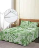 Jupe de lit à motif Tie-Dye vert, couvre-lit élastique avec taies d'oreiller, housse de protection de matelas, ensemble de literie, drap