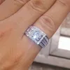 Bagues de mariage pour hommes et femmes, bague de fiançailles en argent avec pierres précieuses, bijoux en diamant simulé