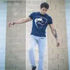 Homens camisetas Lete Wolf Impresso Mens Atlético T-shirt Masculino Casual Verão Algodão Crew Neck Tee Frete Grátis T240223