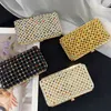 New Heavy Industry Advanced Box Bag Evening Bag Single Shoulder Crossbody Bag String Silver Pearl Handheld Bag