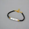 Подвески Amaiyllis, минималистичный нерегулярный барочный жемчуг, ожерелье, комплект браслетов, модный черный кристалл, цепочка на ключицу, ювелирные изделия
