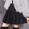 Kjolar kvinnors svart a-line veckade mini kjol koreansk mode kort kawaii söt för tonårsflicka studentkläder preppy stil kläder