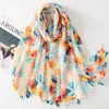 Scarves Women Luxury Fashion Brand Retro Polka Floral Viscose Shawl Scarf Lady Print Tassel Wrap Pashminas Sjaal Muslim Hijab 180 90Cm