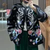 Ethnic Clothing High-end Winter Women Jacket Top Chinese Style Embroidery Elegant Lady Acetate Reversible Warm Coat Female S-XXL