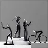 الأشياء الزخرفية التماثيل تمثال للدراجات بطل الدراجات الدراجية راتنج التمييز الحديثة مجردة الفن الرياضي BICYCLER HOME DECO DHGH4
