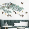Väggklistermärken kinesisk stil sparvträd klistermärke fågelblomma hem dekoration tapeter vardagsrum sovrum diy