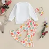 Одежда наборы 2024-10-09 Lioraitiin малыш малышка для детской девочки рождественская одежда для печати с длинным рукавом мультфильма.