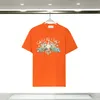 ホワイトTシャツラグジュアリーTシャツデザイナーTシャツCASA BLANCA CASABLANCシャツCASABLANCA NEW STYLE CLOSSION MENSデザイナーグラフィックTシャツファッションサイズL2