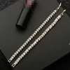 Bracelets à maillons en cristal Micro-incrusté de Zircon pour femmes et filles, Imitation de chaînes haut de gamme, bijoux à breloques pour dames