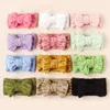 ヘアアクセサリーdiy baby bow headband double layer turban for Girl