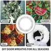 Decorative Flowers 4pcs 16inch Art Multifunctional Metal Ring Outdoor Festival Decor DIY Craft Wire Wreath Frame Valentines Home Door Garden