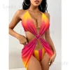 Swimwear féminin Yisiman 2024 Bikini Love Mesh Sexy Sweet Three Piece Set T240222