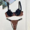 Bras Sets 2 Piece Push Up Bra And Panty Adjustable Rhinestone Lace Letter Brand Design Underwear 2024 Women Sexy Lingerie Set