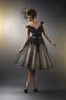 Faszinierendes, schulterfreies Ballkleid mit Flügelärmeln, knielang, elegantes Heimkehrkleid mit Applikationen, anmutiges Mini-Cocktail-Vestido