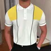 Polos mężczyzn 2024 Summer luźne Fit British Slim Personality Tshirt Lapel Polo koszulka Krótki rękaw