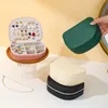 Jewelry Pouches Portable Case Shell-Shaped Travel Organizer Box With Mirror Pu Leather Mini Earring Necklace Ring Storage Holder