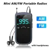 Radio Mini AM/FM Tragbarer Radios -Pocket -Empfänger -Stereo -Lautsprecher wieder aufladbarer Radio mit Wecker für die Außenwetterübertragung