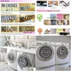 Wall Stickers Laundry Room Decor Self Service Fluff Fold Vinyl Sticker Set 13.5 Washer Dryer Decal E828 210308 Drop Delivery Home Gar Dhwff