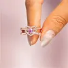 Naszyjniki Ustaw sześcienne cyrkonowe pierścionek słodka biżuteria do serca dla kobiet dziewcząt