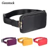 Geestock Women Worki do paska podwójnie zamek błyskawiczny Pakiet w talii moda Fanny Pack Crossbody Bag Wodoodporna torba telefoniczna Upudownictwo na zakupy1304D