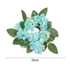 Decorative Flowers Candle Ring Wreath Artificial Rose For Home Thanksgiving Wedding