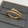 slangachtige ontwerper enkele elastische armband voor vrouw diamant verguld 18K voor man officiële reproducties modemerk ontwerper jubileumcadeau 001