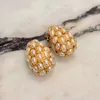 Creolen Voll Imitation Perle Leere Wasser Tropfen Träne Stud Für Frauen Edelstahl Gold Farbe Schmuck