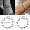 Łańcuchowe link 7 mm stal nierdzewna Bracelet Bracelet dla kobiet mężczyzn długość Regulowana moda szykowna biżuteria Hurtowa prezenty DDB327 Dhqie