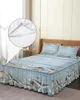 Bedrok Strand Zeester Blauw Houten Textuur Elastisch ingerichte sprei met kussenslopen Matrashoes Beddengoed Set Laken