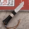 Promozione A2251 Coltello da caccia dritto per sopravvivenza all'aperto VG10 Coltello a punta dritta in acciaio di Damasco con manico in legno Coltelli a lama fissa con fodero in pelle