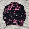 SP5DER MENS BAKIES 555555 Bluzy Y2K Tracksuit Zestaw nad 5 -gwiazdkowym czerwonym czerwonym printerem czarnym dżinsowym płaszczem i spodniach Spider Blak