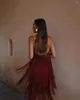 Casual Kleider 2024 Quaste Sexy Langes Kleid Frauen Ärmel Sling Backless Party Dance Stil Mode Schlank Geburtstag Für