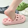 in Women Cheese Slippers Hollow for the Bathroom Quick Drying Couple Non Slip Mens EVA Sandals Green Pink 214 Dryg Pk