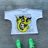 Męskie koszulki T-shirt Kdis Little Devil Graffiti Hip Hop Print Street Short Sleved Tshirt Men Men Men Summer Retro luźne okrąg