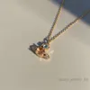 satelliet ketting Designer ketting voor vrouwen Vivienenwestwood Luxe sieraden Viviane Westwood ketting Planeet Klassieke Saturnus volledige diamanten halsketting Personali