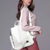 2022 White Bags for Women White PU Leather Backpack for Women Travel Backpacks School Bags for Teenage Girls Fashion Rucksacks