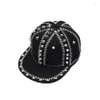 Ballkappen 2022 Erwachsene Hip Hop Punk Rock Full Spike Studs Nieten Snapback Männer Bboy Cool Flat Peaked Baseball Hüte 55-60 cm2642