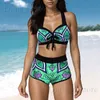 Damenbadebekleidung 2023 Neuer Split-Badeanzug Damen Sexy Slim Fit Geometrischer Druck Großer Bikini Frauen T240222