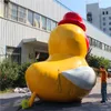 6mh (20 Fuß) mit Gebläse KOSTENLOSER Versand maßgeschneiderter gelbe aufblasbarer Ballon Ente mit Streifen für Musikparty -Dekoration