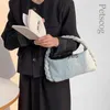 Sacs à bandoulière Denim tissu femmes sacs à main souples chaîne sangle solide épaule sac à bandoulière mode luxe femme petit fourre-tout sacs pochette bourseH24223