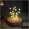 Dekorative Blumenkränze C2 LED-Maiglöckchen-handgemachtes Glühen-Nachtlicht-DIY-Material für Zuhause-Nachttisch-Desktop-Dekor Valenti Dhhxh