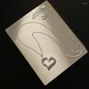 Pendentifs Collier en argent Sterling 925 véritable pour femmes, pendentif en forme de cœur d'amour, chaîne ras du cou, bijoux fins sur le cou